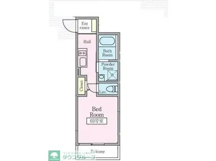 ベラルーナ岩槻(1K/2階)の間取り写真