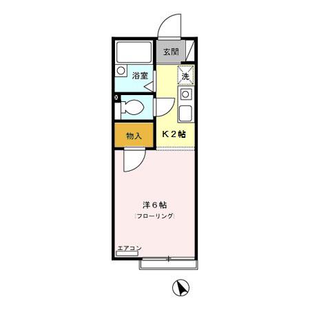 シャンプル中村(1K/1階)の間取り写真