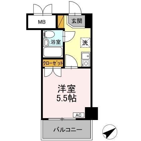 コンフォール小泉(1K/5階)の間取り写真