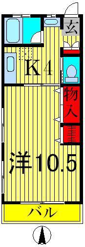 東和ハイツ(1K/1階)の間取り写真