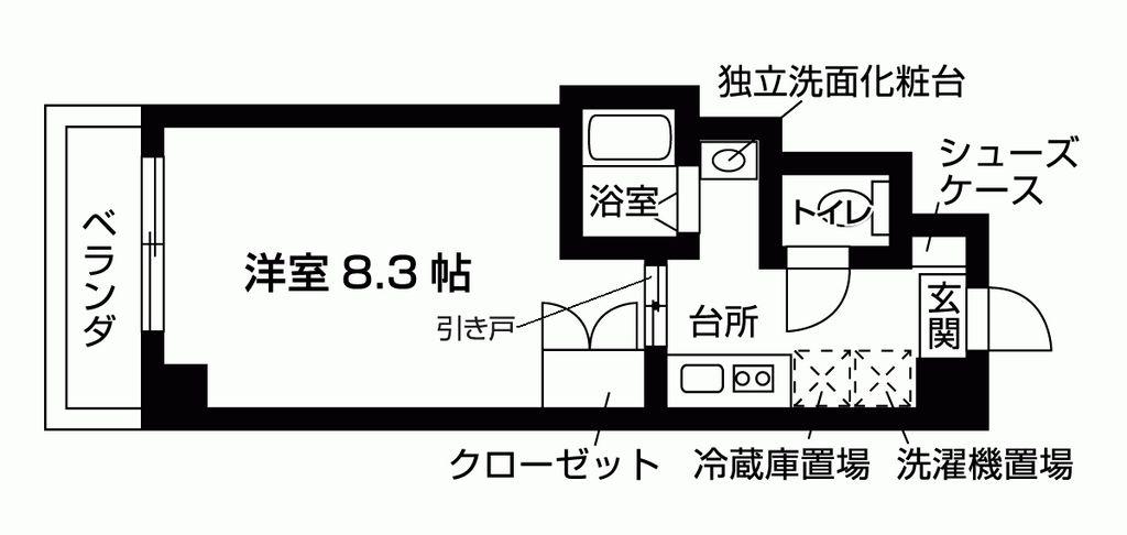 コンポート松尾(1K/2階)の間取り写真