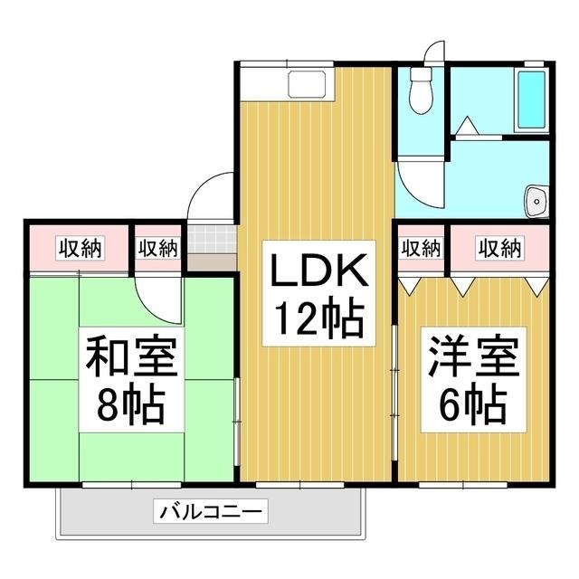 シティハイム・アンダンテ(2LDK/1階)の間取り写真