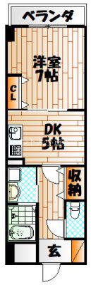 クルーズ・グラン・セレスト(1DK/5階)の間取り写真