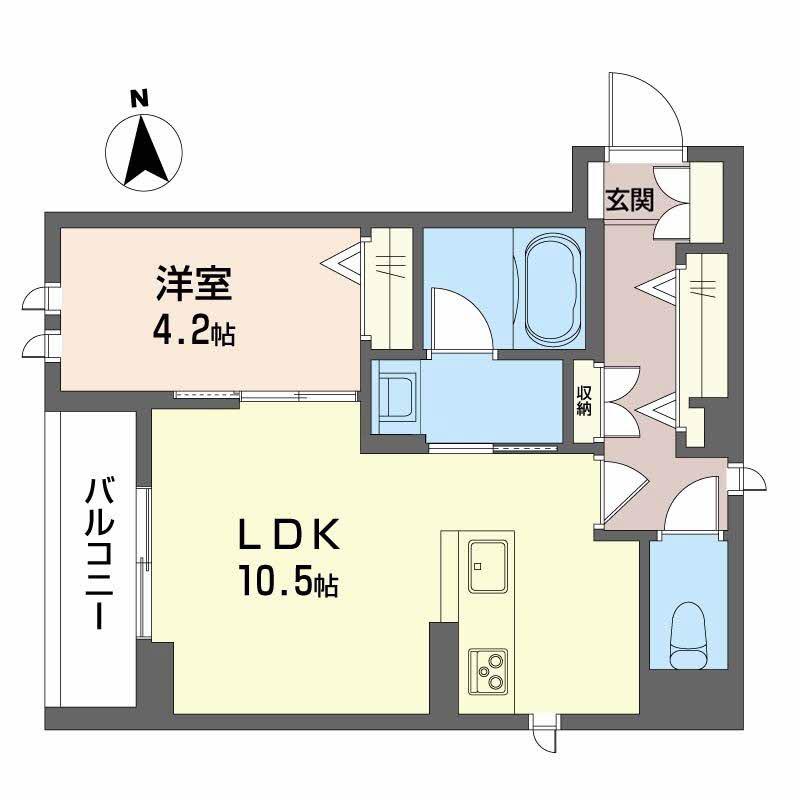 エルドール鉄砲町東(1LDK/3階)の間取り写真