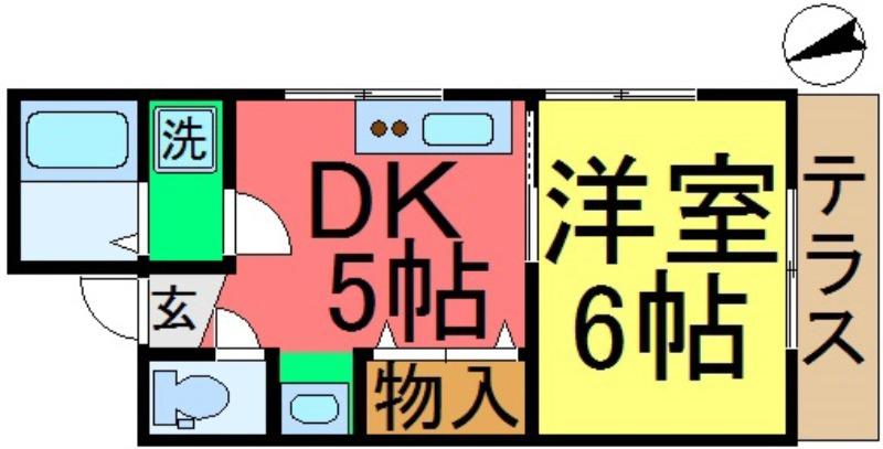 イーストMハイツ(1DK/1階)の間取り写真