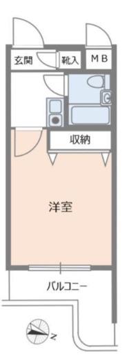 セルベコート下高井戸(1K/2階)の間取り写真