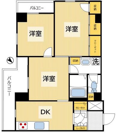 中銀音羽マンシオン(3DK/3階)の間取り写真