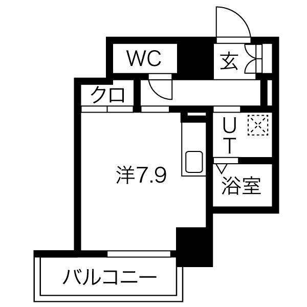 PLATZ TACHIBANA(ワンルーム/6階)の間取り写真