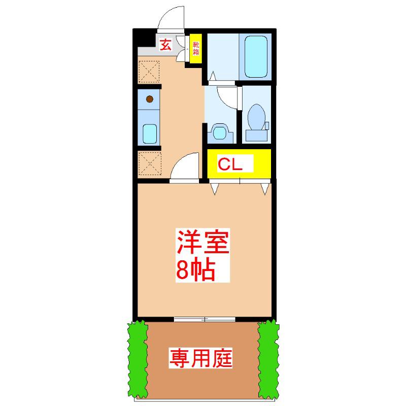 セジュールやすらぎ(1K/1階)の間取り写真
