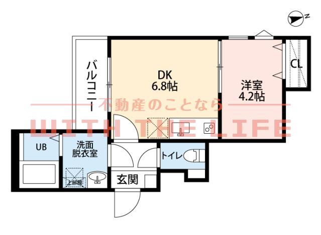 CHERIM試験場前(1DK/1階)の間取り写真