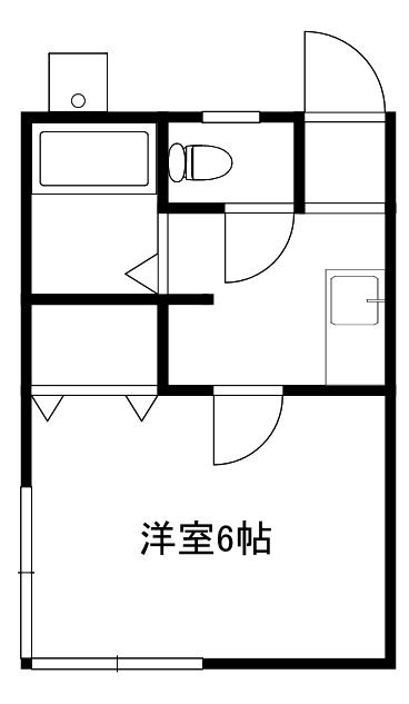 CASTANA大山II(1K/1階)の間取り写真