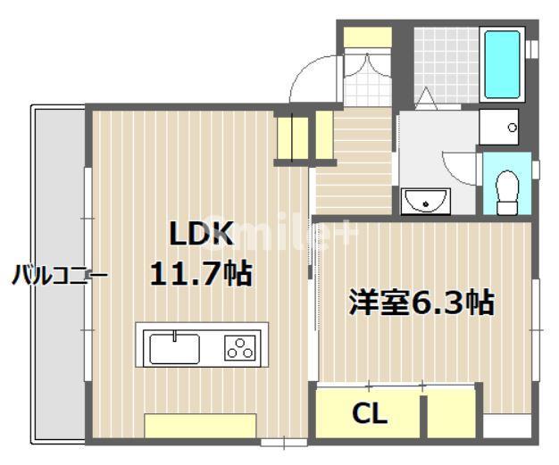 トア・メソンA棟(1LDK/1階)の間取り写真