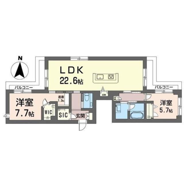 KANOA(2LDK/2階)の間取り写真