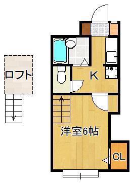 アルシュ則松A(1K/2階)の間取り写真