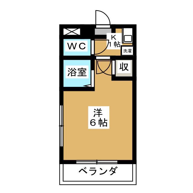 ラ・シャンブル(1K/2階)の間取り写真
