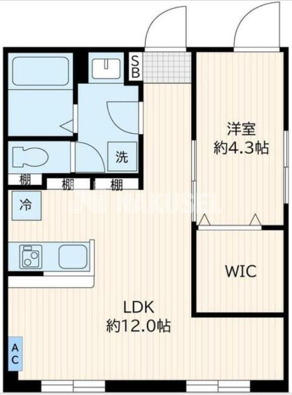 AGLAIA目黒中央(1LDK/B1階)の間取り写真