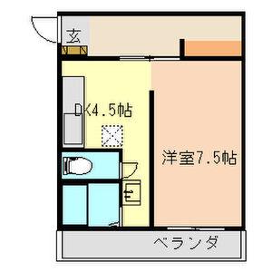 タリーズ(1DK/1階)の間取り写真