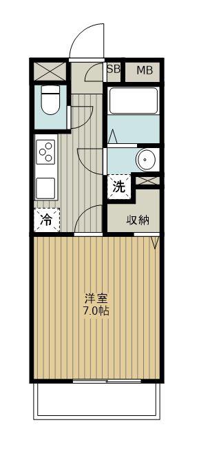 BONHEUR(1K/3階)の間取り写真