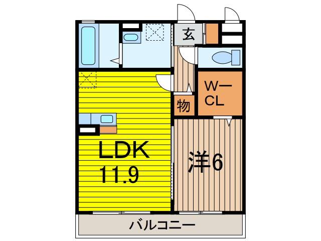 ガーデンヒルズ(1LDK/3階)の間取り写真