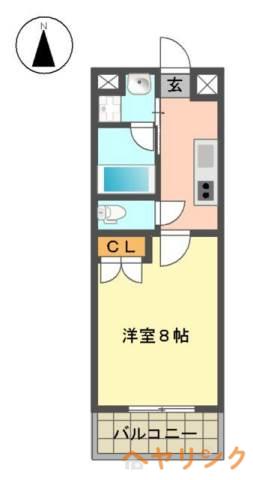タウンライフ朝日が丘(1K/3階)の間取り写真