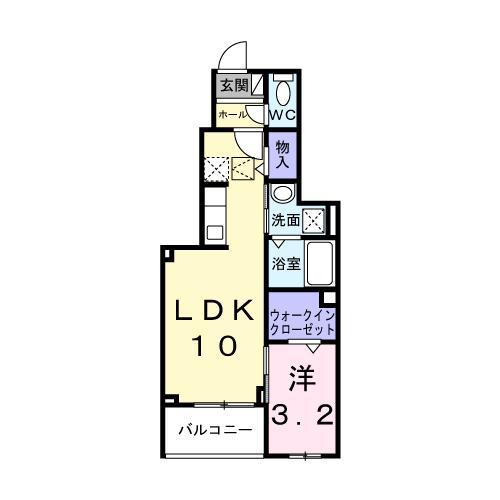 エヴァーガーデン町屋(1LDK/1階)の間取り写真
