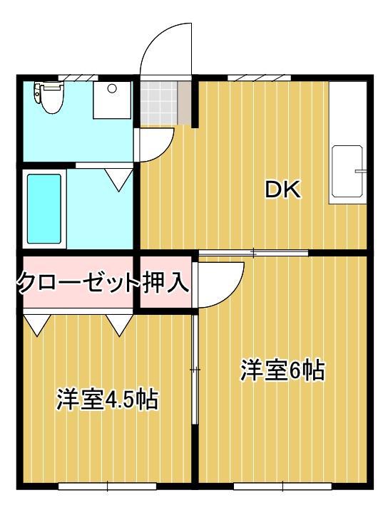 前田コーポ(2DK/2階)の間取り写真