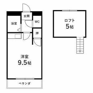 コーポイーストB(ワンルーム/2階)の間取り写真