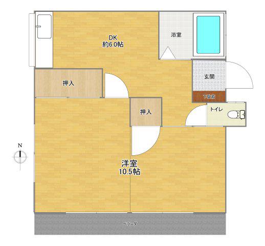 ひかり荘(1DK/2階)の間取り写真