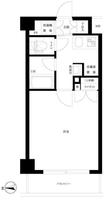 ルーブル高田馬場参番館(1K/1階)の間取り写真