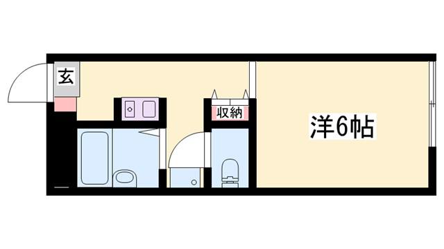 ＪＲ加古川線 滝野駅 徒歩37分 2階建 築28年(1K/1階)の間取り写真