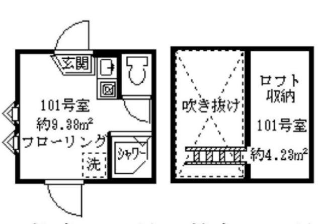 フェリスバロン(ワンルーム/1階)の間取り写真