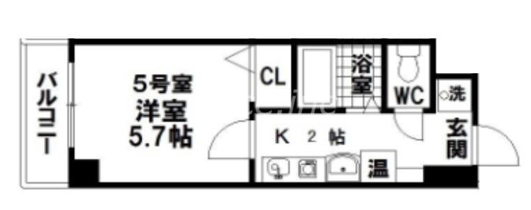 プレミアム本町(1K/6階)の間取り写真
