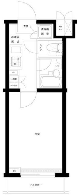 ルーブル早稲田六番館(1K/4階)の間取り写真