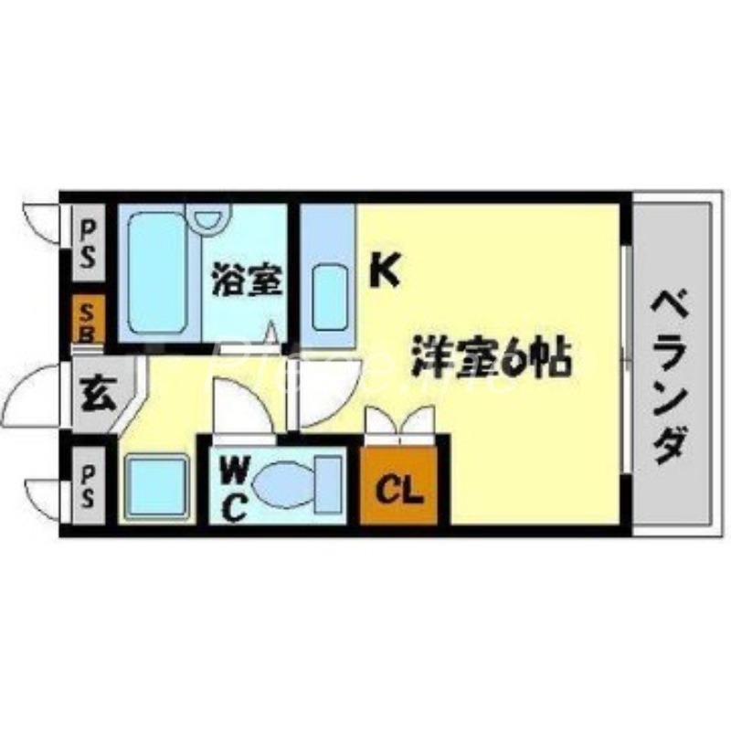 グランソシエ西中島Ⅱ(ワンルーム/3階)の間取り写真
