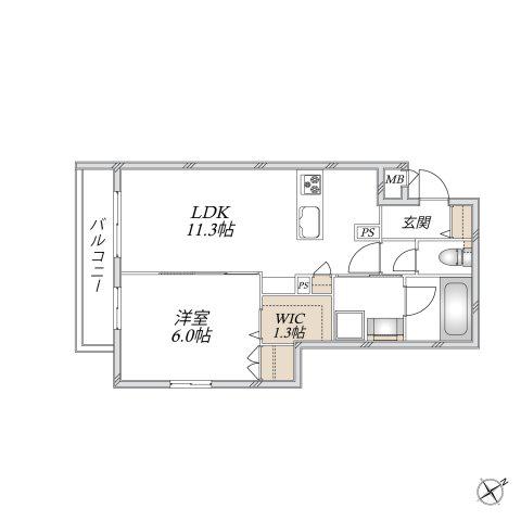  大森東4丁目メゾン(1LDK/3階)の間取り写真
