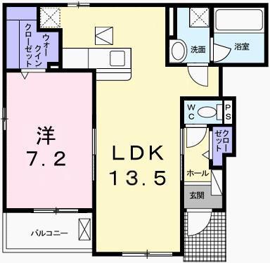 オリーブ赤穂I(1LDK/1階)の間取り写真