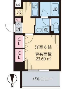 エクセルシティ戸田公園(1K/3階)の間取り写真