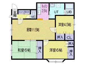 ハイツティアレ(3LDK/2階)の間取り写真