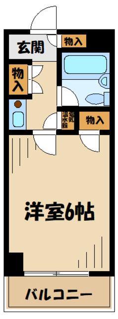 クレスト大和東(1K/2階)の間取り写真