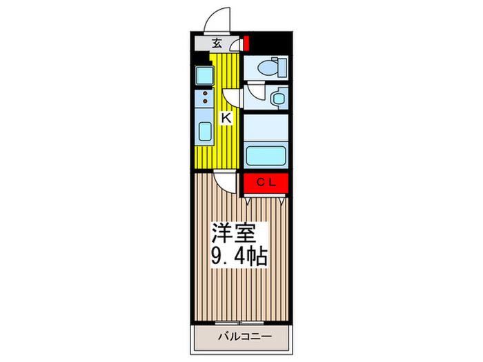 リブリ・CREDO KAWAGUCHI II(1K/3階)の間取り写真