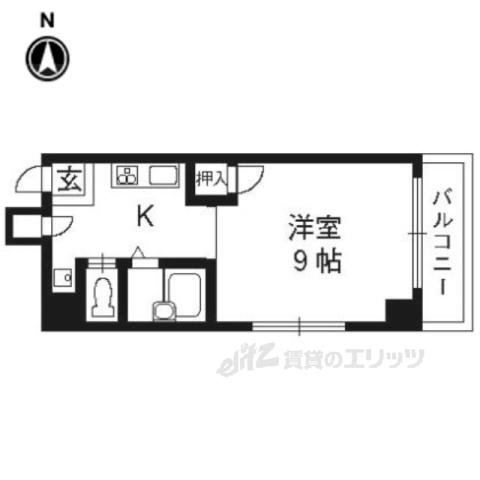 ラフィーネ四条堀川(1K/7階)の間取り写真
