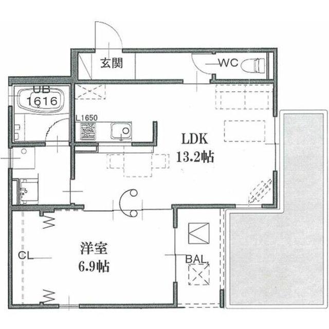 近鉄南大阪線 今川駅(大阪) 徒歩7分 3階建 築4年(1LDK/1階)の間取り写真