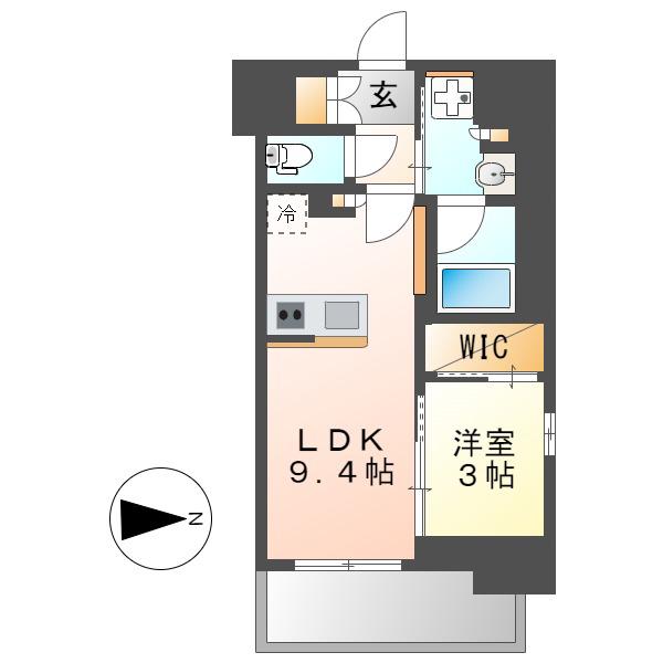 プレサンス レイズ 千種今池(1LDK/4階)の間取り写真