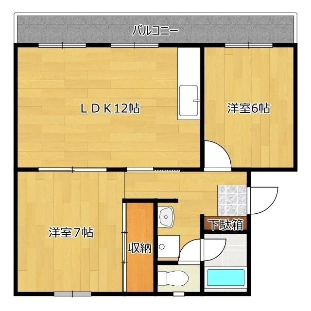 LASATA(2LDK/3階)の間取り写真