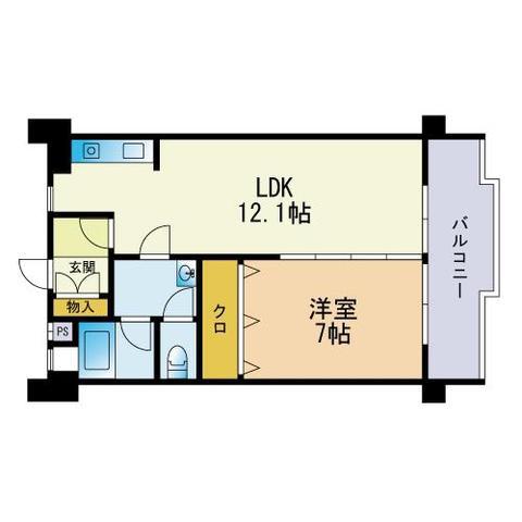 平和台ハイツ(1LDK/7階)の間取り写真