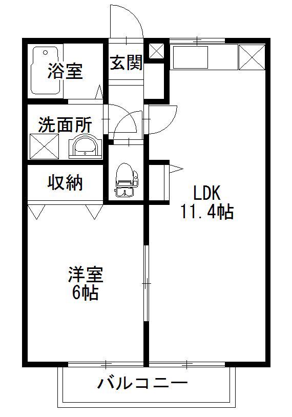 マリーブルク(1LDK/2階)の間取り写真
