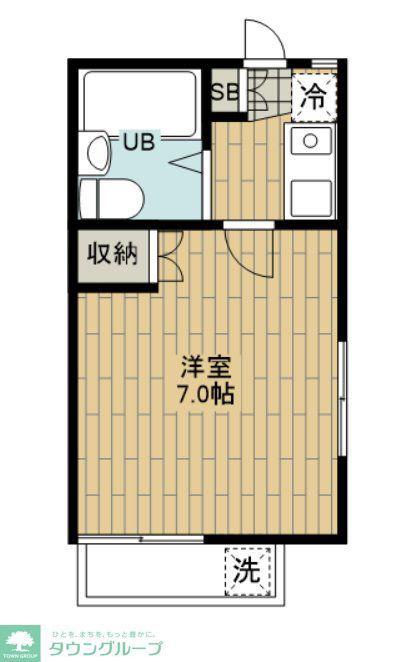 アクアコート調布II(1K/1階)の間取り写真