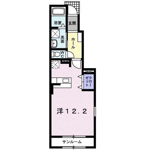 アタラクシア-V・A(ワンルーム/1階)の間取り写真