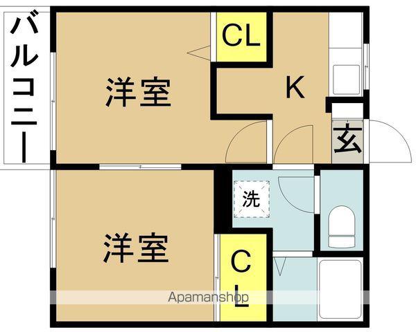 プレシャス駅東(2K/2階)の間取り写真
