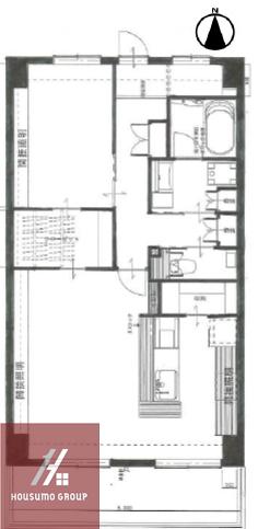 ソシエ北大阪壱期棟(1LDK/9階)の間取り写真